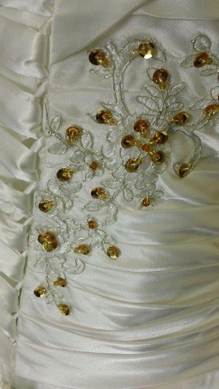 ivory and gold flower girl dress